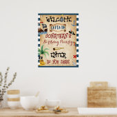 Cute Pirate Party Welkom Poster (Keuken)