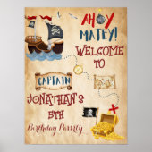 Cute Pirate Party welkom Poster (Voorkant)