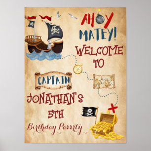 Cute Pirate Party welkom Poster