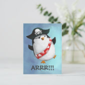 Cute Pirate Penguin Briefkaart (Staand voorkant)
