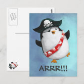 Cute Pirate Penguin Briefkaart (Voorkant / Achterkant)