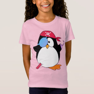 Cute Pirate Penguin Grafisch Roze T-shirt