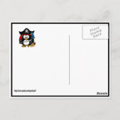 Cute Pirate Penguin met Treasure Chest Briefkaart (Achterkant)