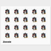 Cute Pirate Penguin met Treasure Chest Vierkante Sticker (Vel)