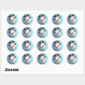 Cute Pirate Penguin Ronde Sticker (Vel)