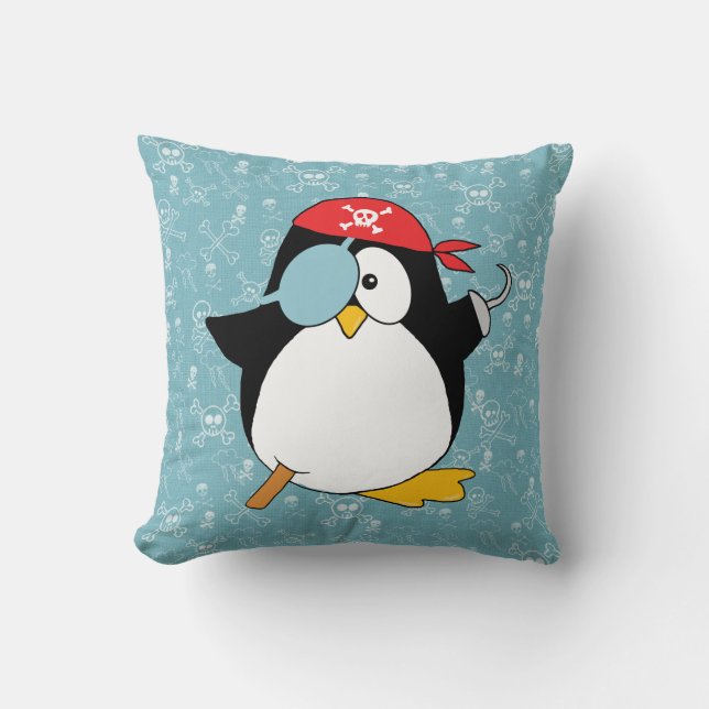 Cute Pirate Penguin Sierkussen (Voorkant)