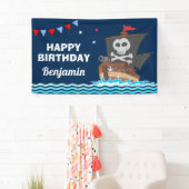 Cute Pirate Ship Kids Birthday Party Spandoek (Insitu)