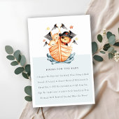 Cute Pirate Ship Lion Cub Books for Baby shower Informatiekaartje