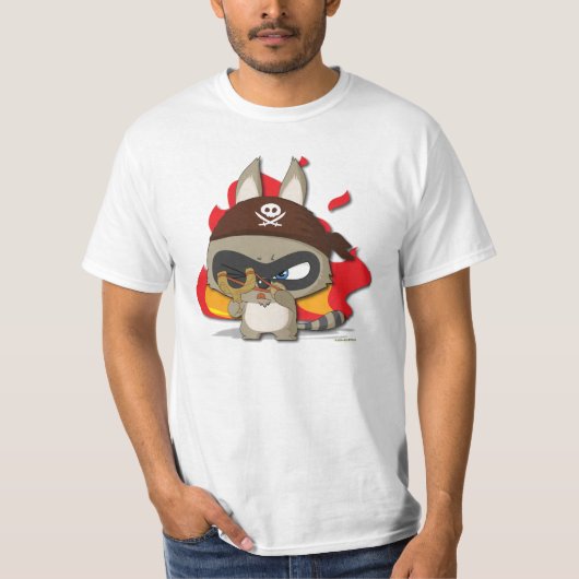 Cute Pirate Slingshot Cartoon Character T-shirt (Voorkant)