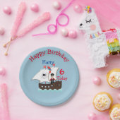 Cute Pirate Thmed Birthday Party Papieren Bordje (Feest)