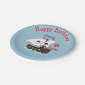 Cute Pirate Thmed Birthday Party Papieren Bordje (Gekanteld)