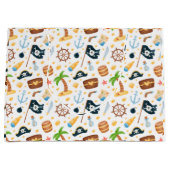 Cute Pirate Thormate Nautical Pattern Groot Cadeauzakje (Voorkant)