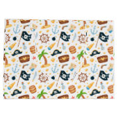 Cute Pirate Thormate Nautical Pattern Groot Cadeauzakje (Achterkant)