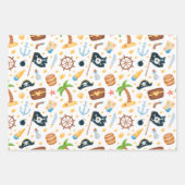 Cute Pirate Thormate Nautical Pattern Inpakpapier Vel (Voorkant 3)