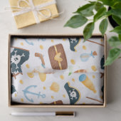 Cute Pirate Thormate Nautical Pattern Tissuepapier (Geschenk)