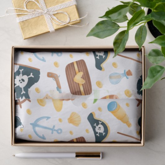 Cute Pirate Thormate Nautical Pattern Tissuepapier (Geschenk)