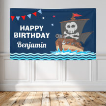 Cute piratenschip kids verjaardagsfeestje