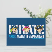 Cute Pirates Party nodigt uit Kaart (Staand voorkant)