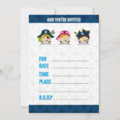 Cute Pirates Party nodigt uit Kaart (Achterkant)