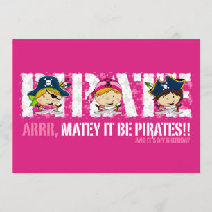 Cute Pirates Party nodigt uit Kaart
