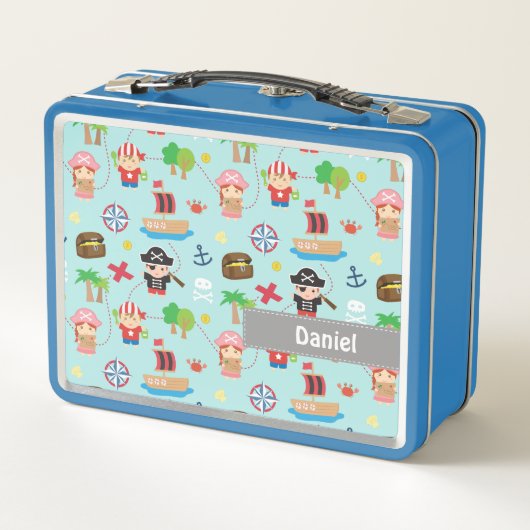 Cute Pirates Treasure Hunt Kinder Personalized Lun (Achterkant)