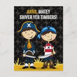 Cute Pirates Wenskaart Briefkaart