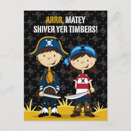 Cute Pirates Wenskaart Briefkaart (Voorkant)
