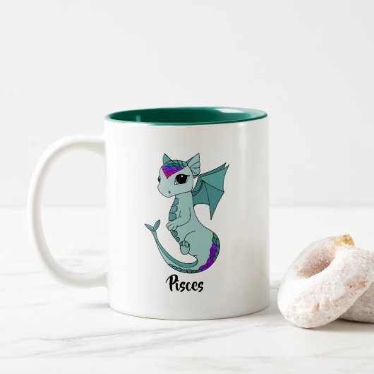 Cute Pisces Dragon design zodiac mok (Met donut)