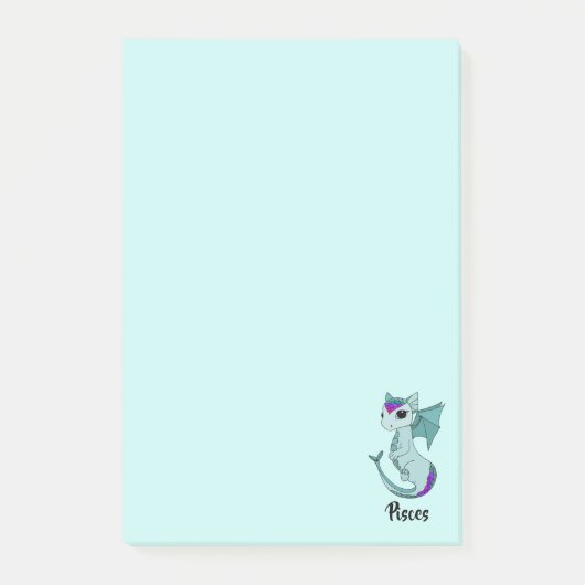 Cute Pisces Dragon design zodiac post-it notes (Voorkant)