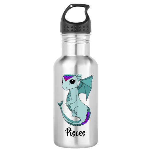 Cute Pisces Dragon design zodiac waterfles (Voorkant)