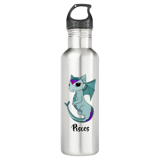 Cute Pisces Dragon design zodiac waterfles Waterfles (Voorkant)