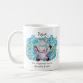 Cute Pisces Fish Waterverf Bull Zodiab Monogram Koffiemok (Links)