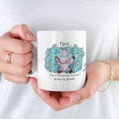 Cute Pisces Fish Waterverf Bull Zodiab Monogram Koffiemok