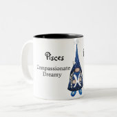 Cute Pisces Gnome Zodiac Sign Tweekleurige Koffiemok (Voorkant links)