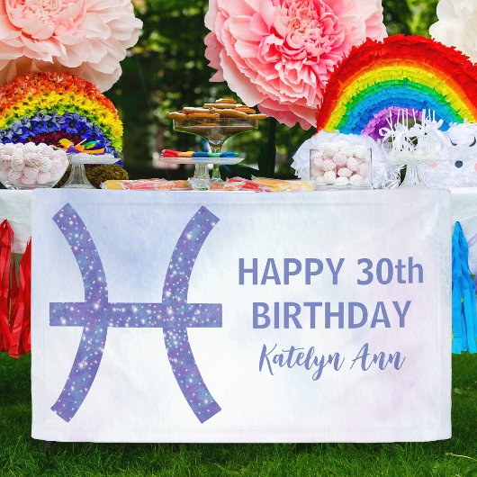 Cute Pisces Specialized Paars Happy Birthday Spandoek