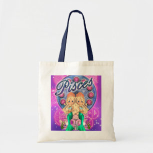 Cute Pisces Zodiac Bag met twee zeemeerminnen Tote Bag