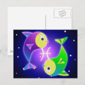 Cute Pisces Zodiac Briefkaart (Voorkant / Achterkant)