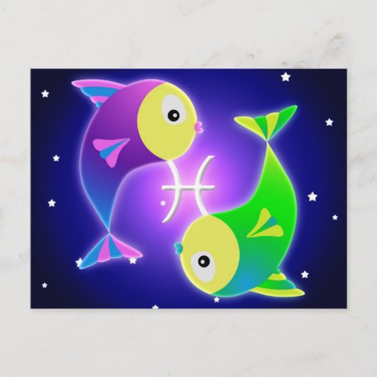 Cute Pisces Zodiac Briefkaart (Voorkant)