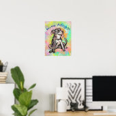 Cute Pit Bull "Adopt!, niet winkelen" Poster (Thuiskantoor)