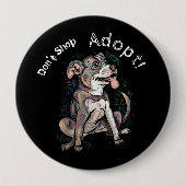 Cute Pit Bull "Adopt!, niet winkelen" Ronde Button 4,0 Cm (Voorkant)