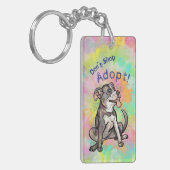 Cute Pit Bull "Adopt!, niet winkelen" Sleutelhanger (Voorkant Links)