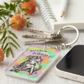 Cute Pit Bull "Adopt!, niet winkelen" Sleutelhanger (Voorkant Rechts)