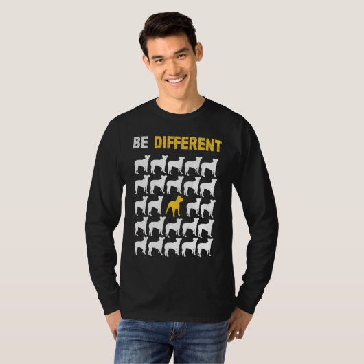 Cute Pit Bull Be Different Inspiration T-shirt (Voorkant volledig)