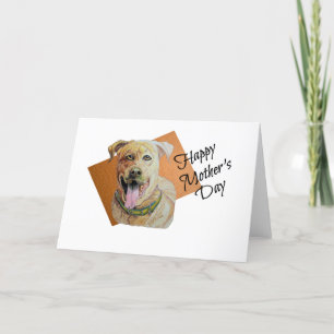 Cute Pit Bull Brindle Dog Happy Moederdag Feestdagen Kaart