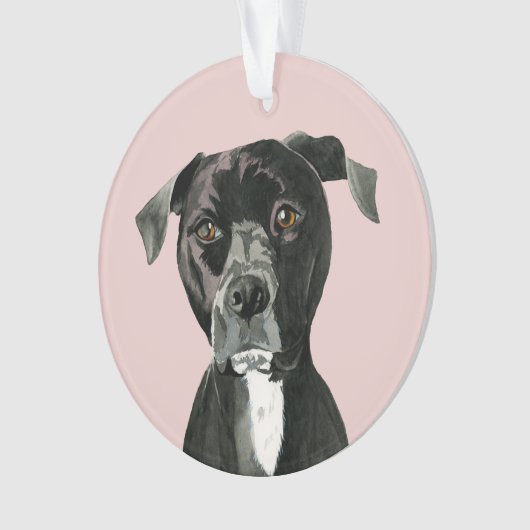 Cute Pit Bull Dog Ornament (voorkant)