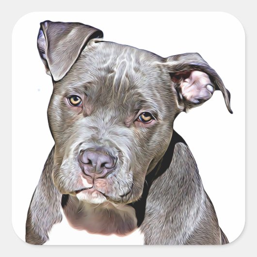 Cute Pit Bull Dog Stickers (Voorkant)