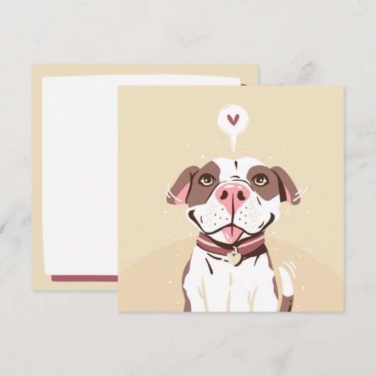 Cute Pit Bull Kaart (Voorkant / Achterkant)