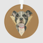 Cute Pit Bull Puppy Dog Gold Glitter Ornament (achterkant)