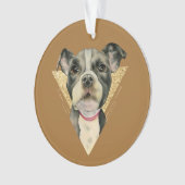 Cute Pit Bull Puppy Dog Gold Glitter Ornament (voorkant)