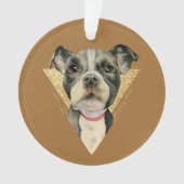 Cute Pit Bull Puppy Dog Gold Glitter Ornament (voorkant)